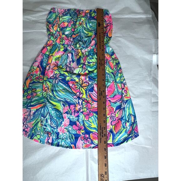 Lilly Pulitzer dress size S Windsor Strapless pull-on Pima Cotton Coconut girl - Picture 6 of 7